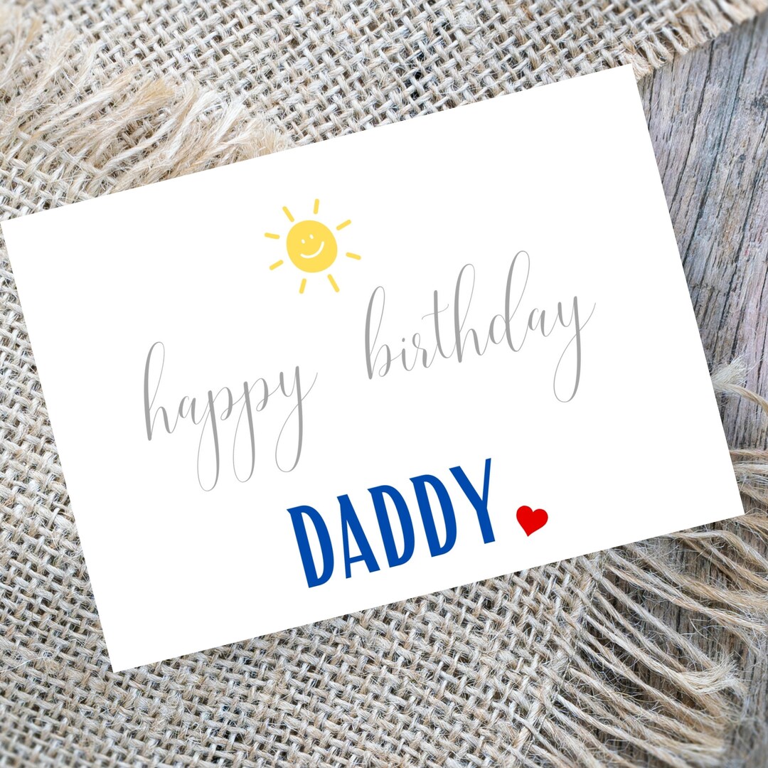 Happy Birthday Card for Daddy Instant Download, Birthday Card Printable ...
