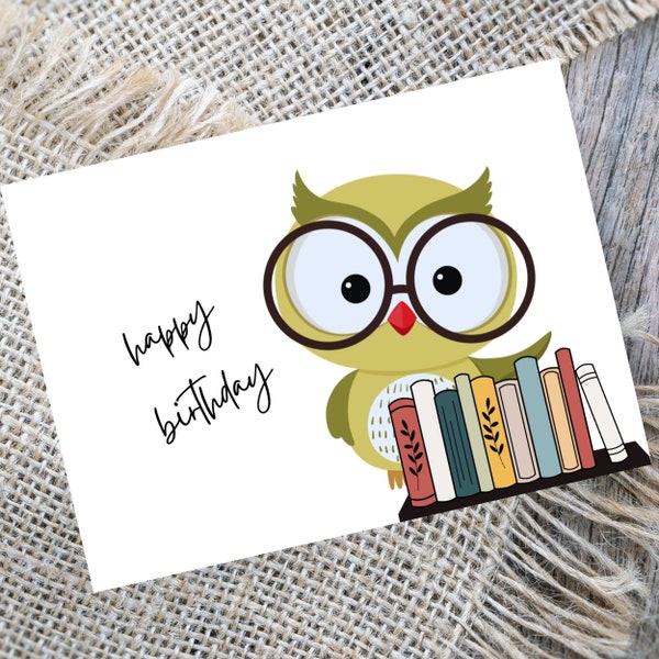 Owl Birthday Card - Etsy