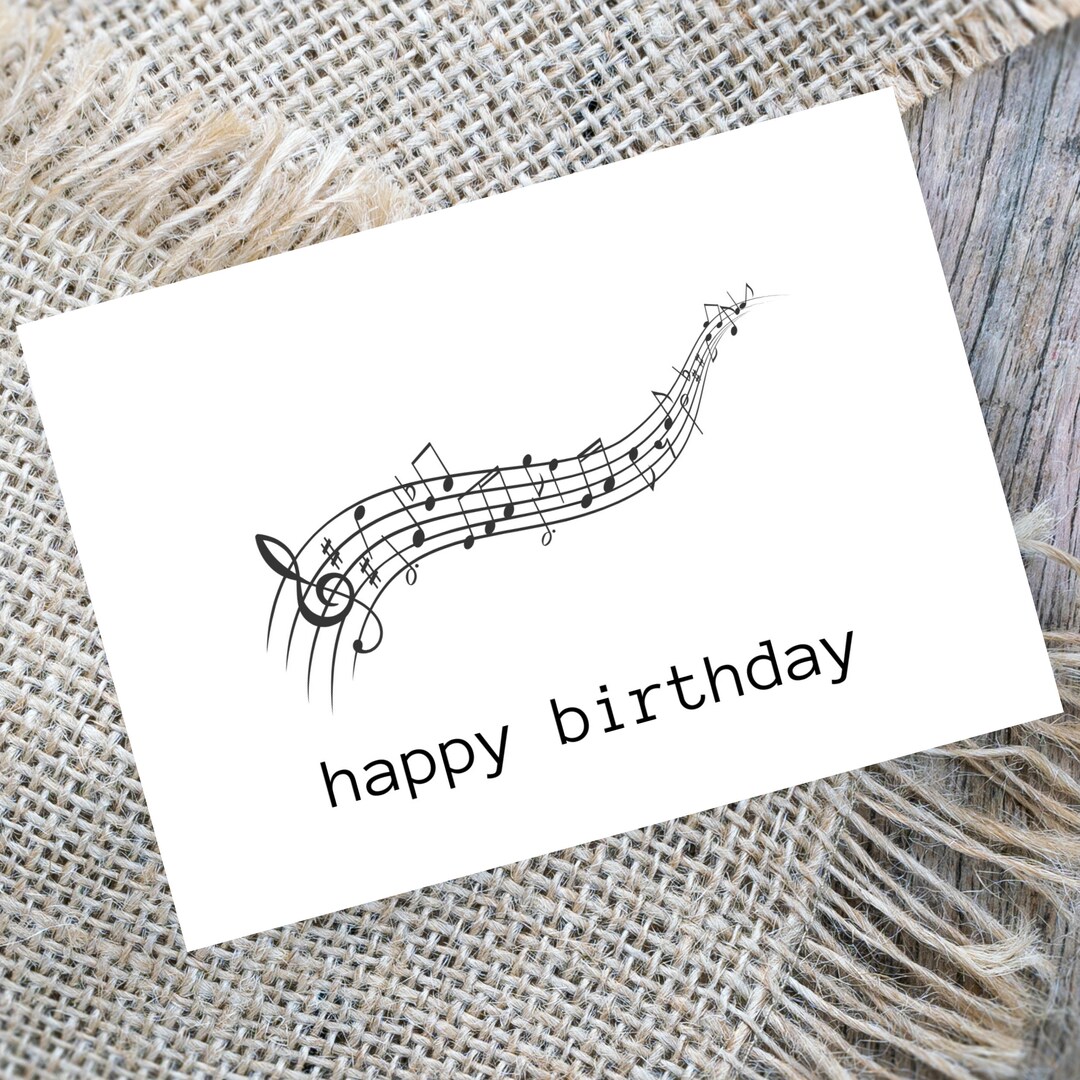 Musical Notes Birthday Card Printable Etsy