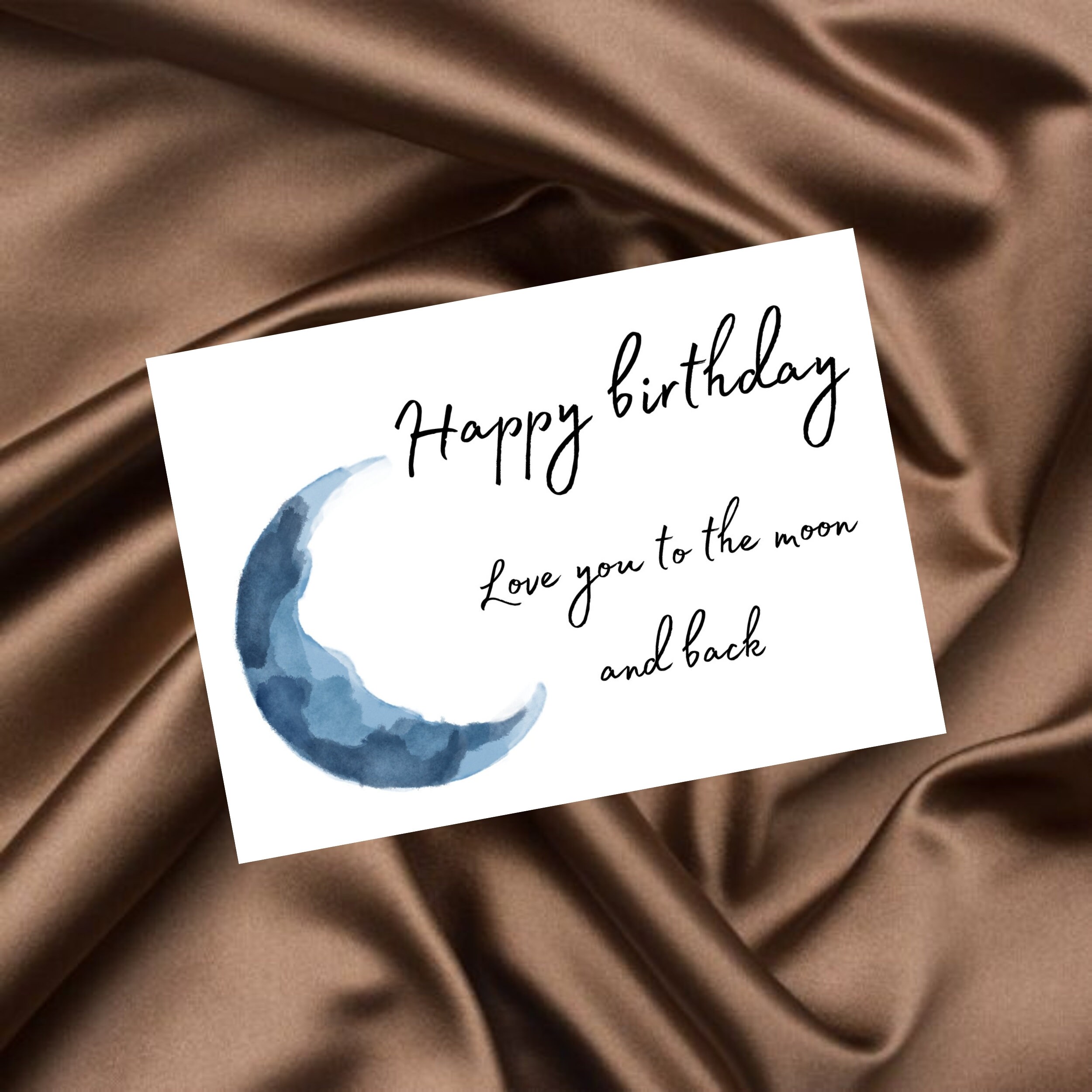 Moon Birthday Card Printable, Love You to the Moon and Back Card ...