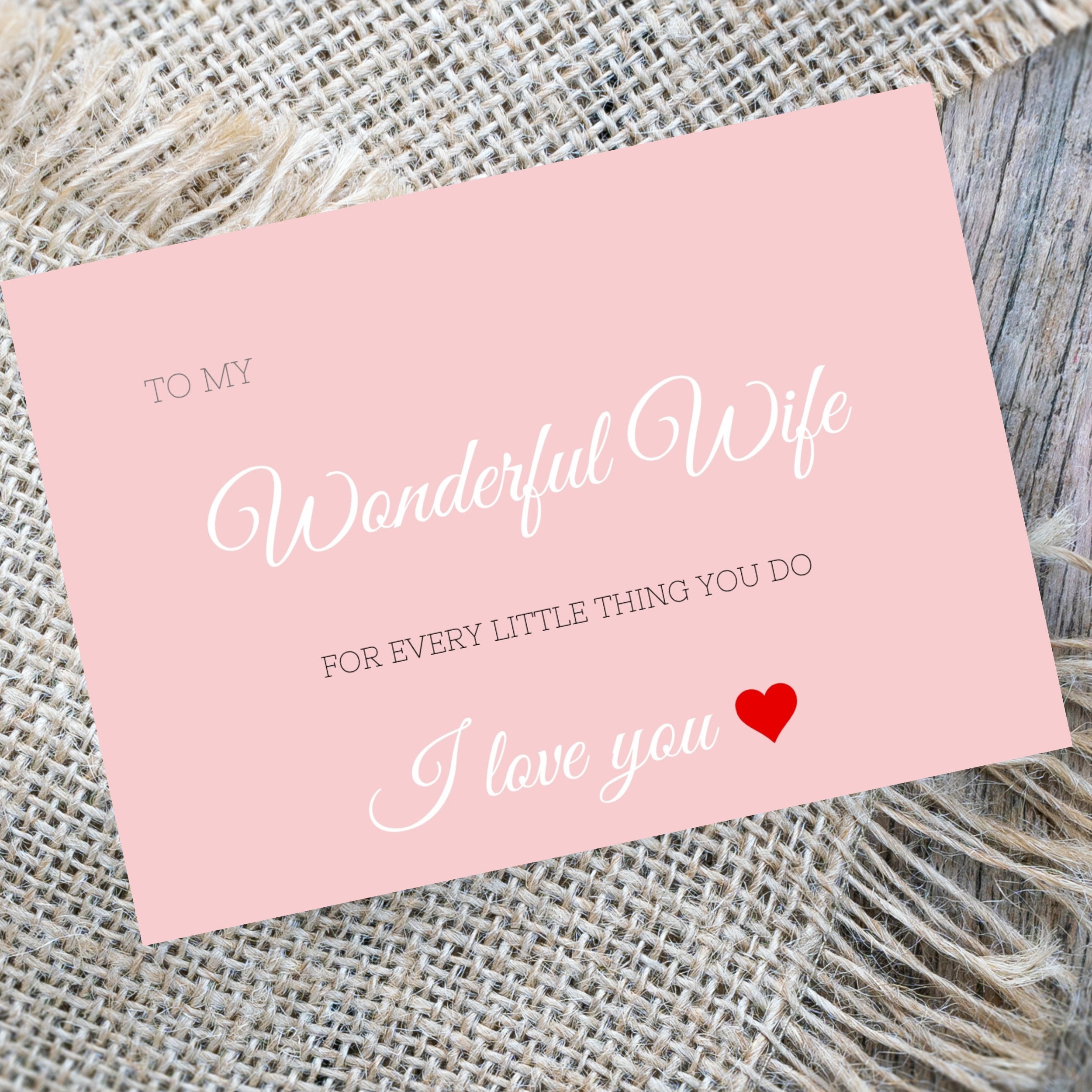 Card for Wife Printable - Etsy
