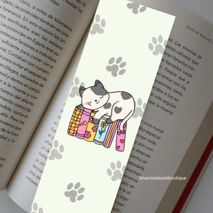 Cat Bookmark  printable  , Paws bookmark digital download