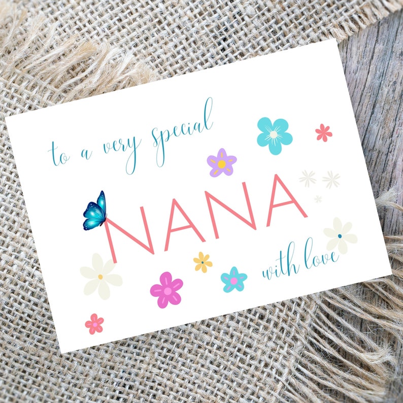 Nana Card on Mothers Day Instant Download, Grandma Card Printable, Nana ...