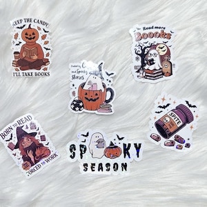 Mini Halloween Sticker Collection with Mini Bookmark, Bookworm, Book Sticker,  Kindle Stickers, Boox Sticker, Kobo Sticker