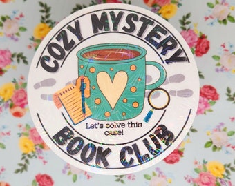 Cozy Mystery Book Club Sticker, Book Lover Bookish Sticker, iPad Sticker, Kindle Sticker