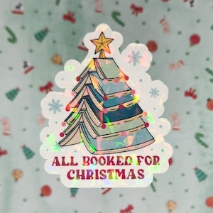 Bookmas Christmas Tree Sticker, Bookish Sticker, Reader, Kindle Sticker, Fiction, Bookworm, Book Sticker, Christmas Book Sticker