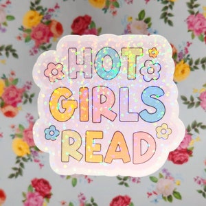 ホットな女の子が本を読むステッカー、本のステッカー、読書好きへのギフト、読書ステッカー、Kindle ステッカー、読書クラブへのギフト
