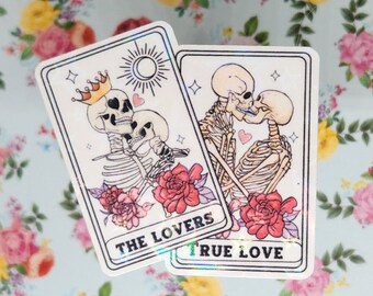 Tarot The Lovers Valentine&#39;s Sticker, Vinyl Sticker, Water Resistant Sticker, Introvert, Kindle Sticker, Anti love Sticke