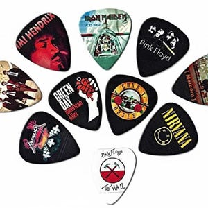 Legendary Bands Guitar Picks: Classic Rock Music, Set of 10