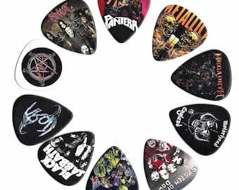 Metal Band Guitar Picks (10 Medium)