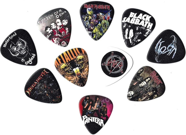 Musical Band Guitar Picks metal Band Artists10 Medium Picks in a Pack