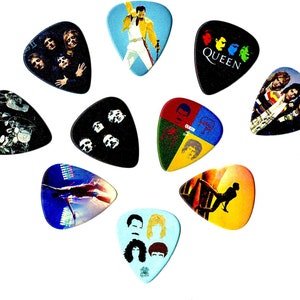 Queen Guitar Picks (10 Picks in a pack)(Medium Thickness 0.71mm) Sherpa Quality
