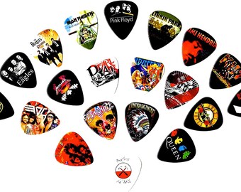 Púas de guitarra de bandas legendarias - [Mega-Estándar] 20 púas por paquete