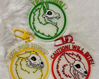 Glow in the dark Skulldog consent and communication badges