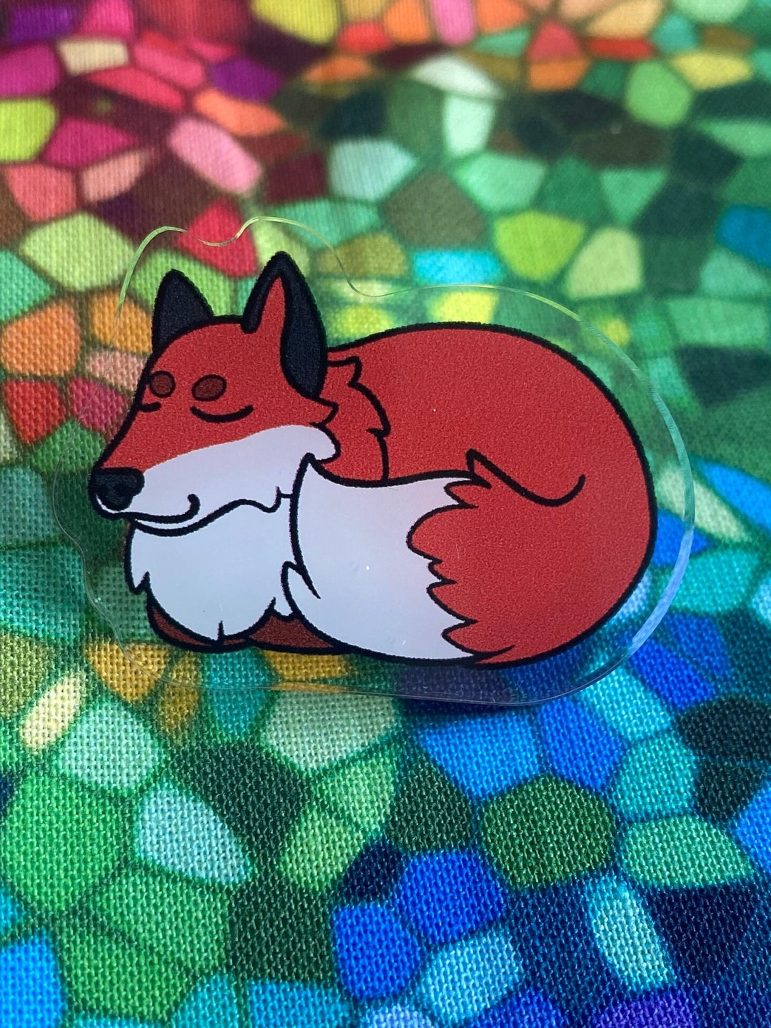 Cute Fox Loaf Acrylic Pin Etsy