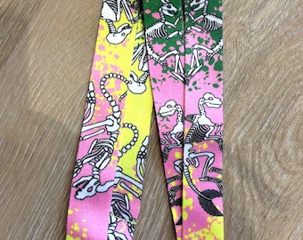UV reactive skeleton lanyard