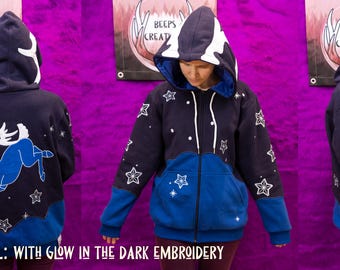 A Grade - Blue Space Deer Hoodie