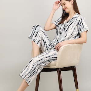 Indische Baumwolle tye Dye Pj-Set für Mädchen und Frauen, Nachtwäsche, weiche Baumwolle, handgemachte tyedye, Handwerk, Brautjungfer Geschenk