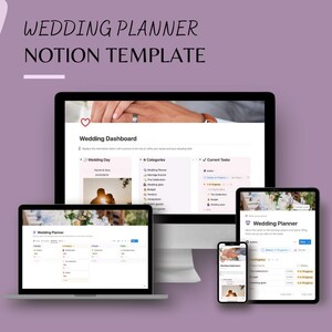 Wedding Planner Notion Template  | Aesthetic | Budget, Checklist, Timeline | Guests Database | Digital Download