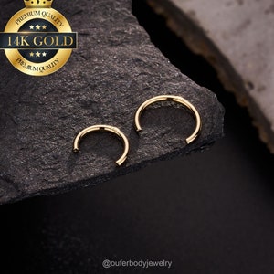 14k Solid Gold Septum Barbell Replacement/Threadless Push in Horseshoe Septum Ring/Nose Ring/Daith/Cartilage/Tragus/Helix/Conch/Only Bar