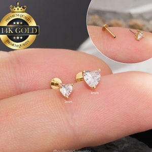 Clou en or massif 14 carats avec coeur en Z