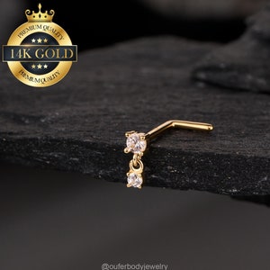 20G Cute Nose Piercing/Dangle Nose Bone/Nose Screw/L Shape Nose Ring/Tiny Nose Jewelry/Straight Nose Stud/Nose Piercing/Tiny Nose Jewelry
