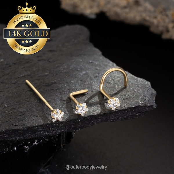 Covet Jewelry Buzz Off Bumble Bee L-Shape Nose Ring - Gold Plated Steel, 20 Gauge - View #6