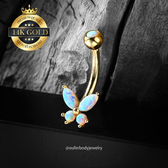 Piercing Per Ombelico In Oro 14K - Con Zirconia Cubica, 1.6mm, 10mm, Ipoallergenico - Foto 12