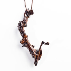 Knurling Branch, Gift For Nature Lovers, Unisex Gift For Exotic Tastes, Fashion Gift, Wood Coated In Resin, One Of A Kind Nature Necklace