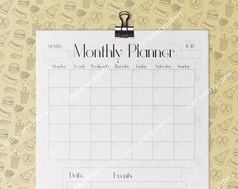 Monthly Planner - Junk Food