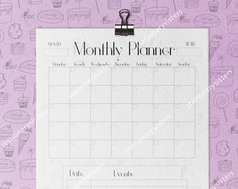 Monthly Planner - Sweets