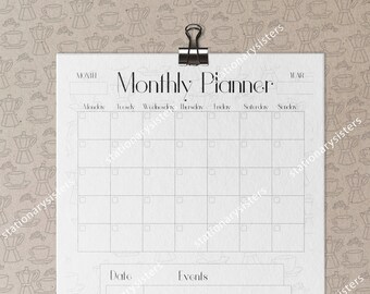 Monthly Planner - Coffee Love