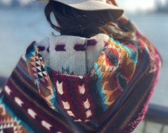 Alpaca fringe poncho, Unisex Poncho, Hooded poncho, gifts for mom, birthday gifts, meaningful gifts for her