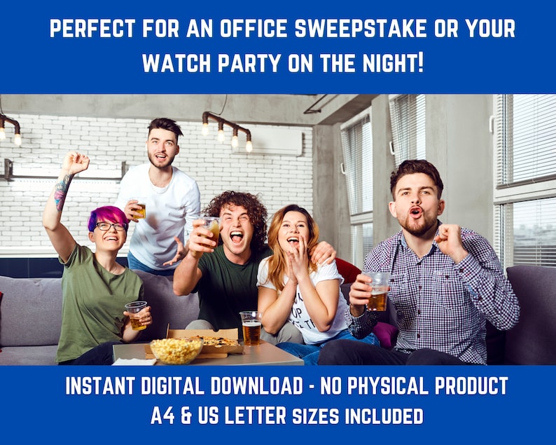 Eurovision Song Contest 2024 Sweepstake Kit Printable Party Game Office