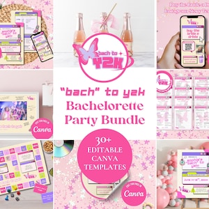 Y2k Bachelorette Party Bundle: Editable Canva Templates (Digital Download)