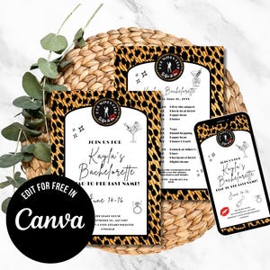 Mob Wife Bachelorette Party Invitation Editable Canva Template Printable Mobster Hen Party Mobile Invite Custom Digital Weekend Itinerary