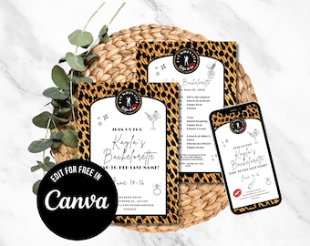 Mob Wife Bachelorette Party Invitation Editable Canva Template Printable Mobster Hen Party Mobile Invite Custom Digital Weekend Itinerary