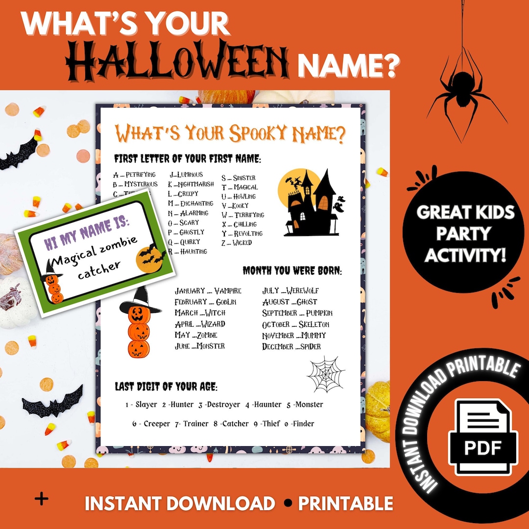 What's Your Halloween Name Spooky Name Finder Printable Halloween Name