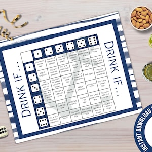 Nautical Bachelorette Decision Dice Drinking Game, Hen Party Funny Drinking Game, Boat Party Theme, Printable Dice Game Instant Download pdf