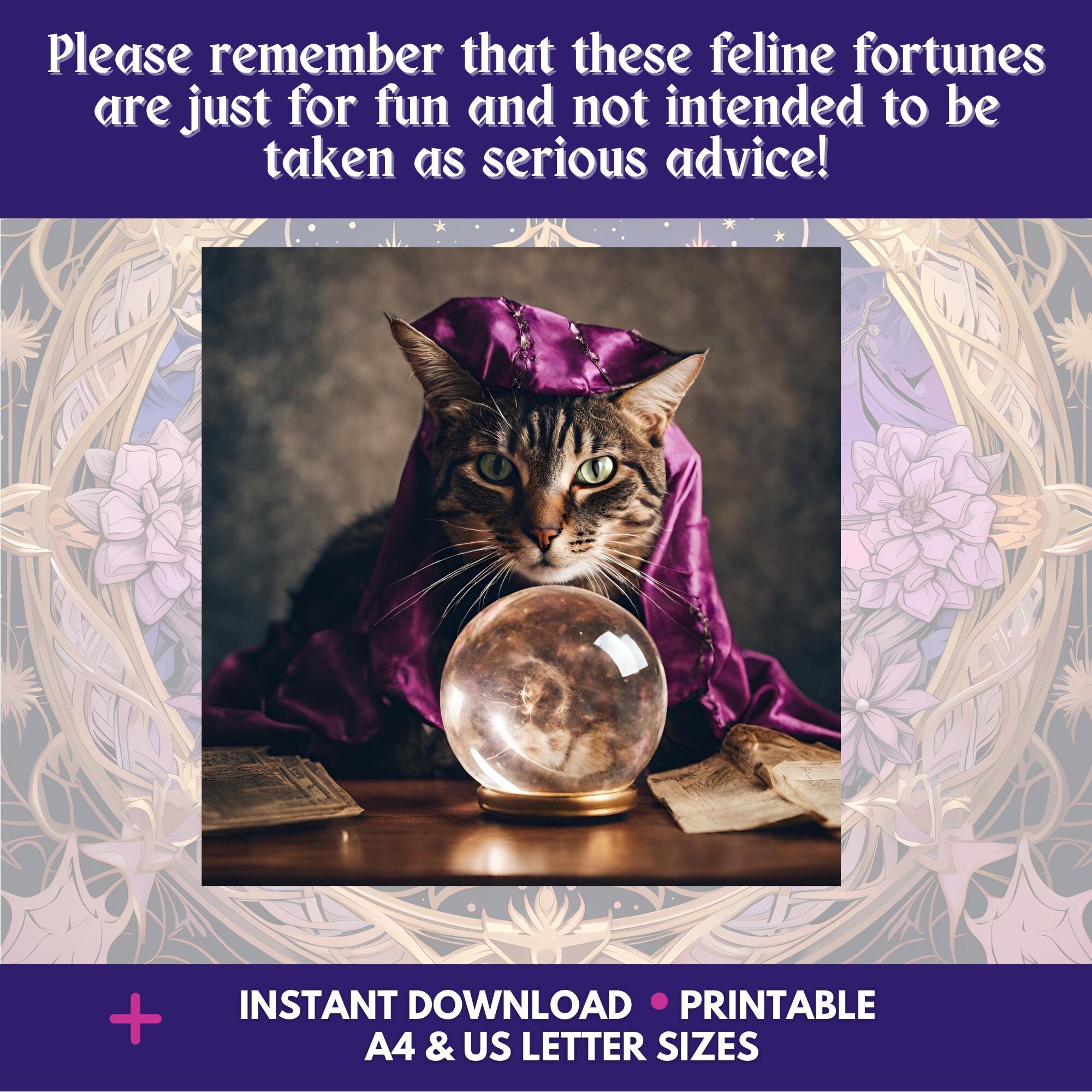 Cootie Catcher Fortune Teller Chatterbox Printable Game Cat Themed ...