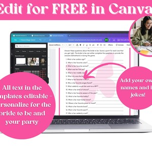 Y2k Bachelorette Party Bundle: Editable Canva Templates (Digital Download)