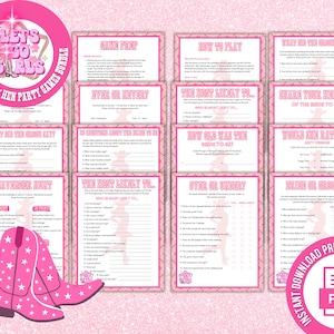 The Last Rodeo Bachelorette party printable games Hen Party games clean and dirty versions, ask the groom, 12 instant download printable pdf