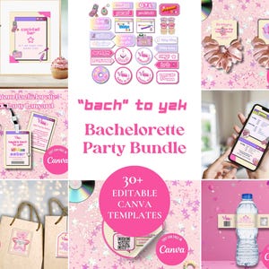 Y2k Bachelorette Party Bundle: Editable Canva Templates (Digital Download)