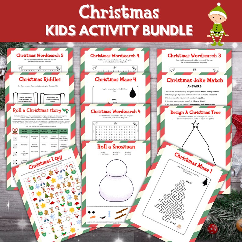 Christmas Kids Printable Activity Bundle Classroom Activities ...