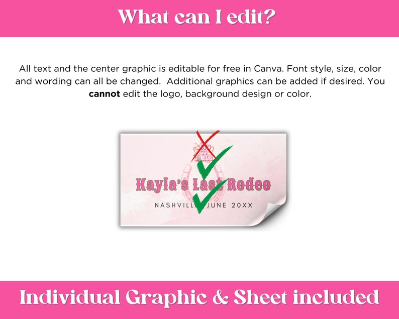 Editable Last Rodeo Bachelorette Hen Party Mini Wine Bottle Label