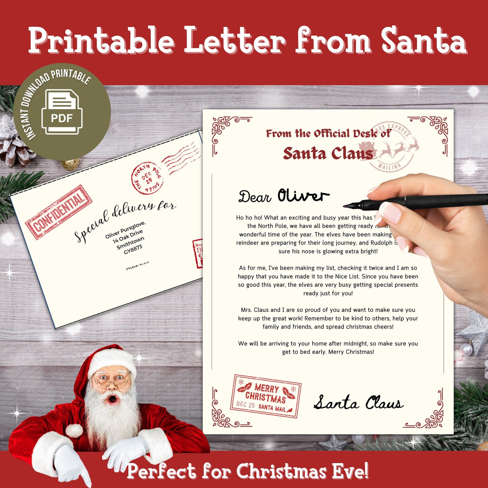 Printable Letter From Santa, Christmas Eve Box, Letter From Father