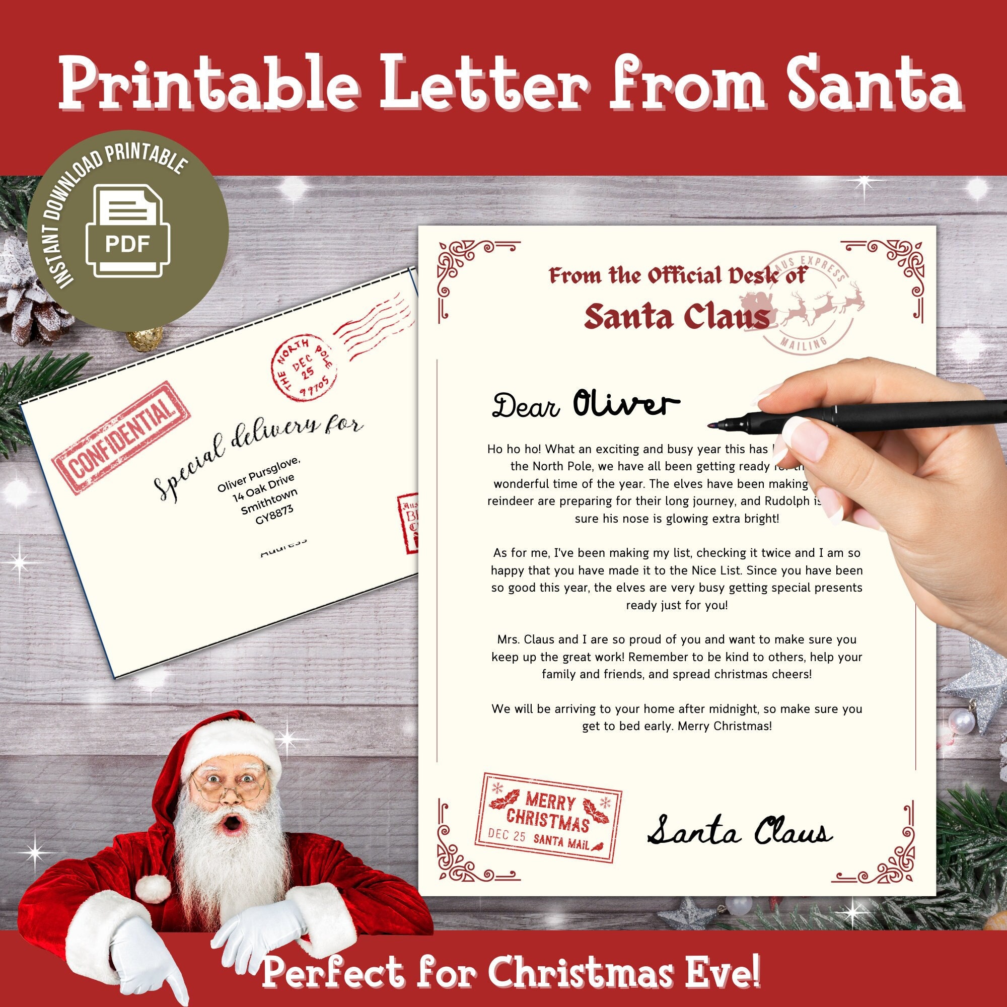 Printable Letter From Santa, Christmas Eve Box, Letter From Father ...