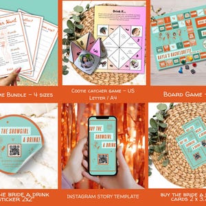 This Wife is a Showgirl Bachelorette Hen Party Bundle, Editable Digital Games Signs Invitations image 3