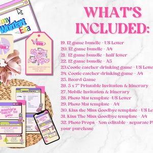 Y2k Bachelorette Party Bundle: Editable Canva Templates (Digital Download)