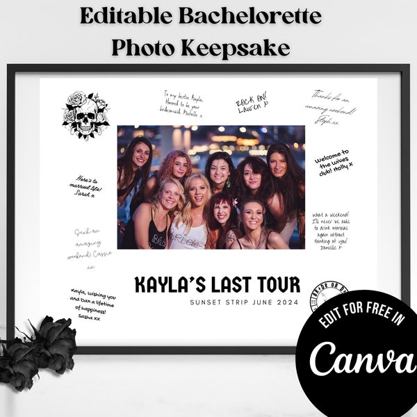 Bride or Die Bachelorette Photo Mat Editable Canva Template Printable Photo Frame Guestbook Memory, Keepsake Gift for Bride To Be, Hen Party